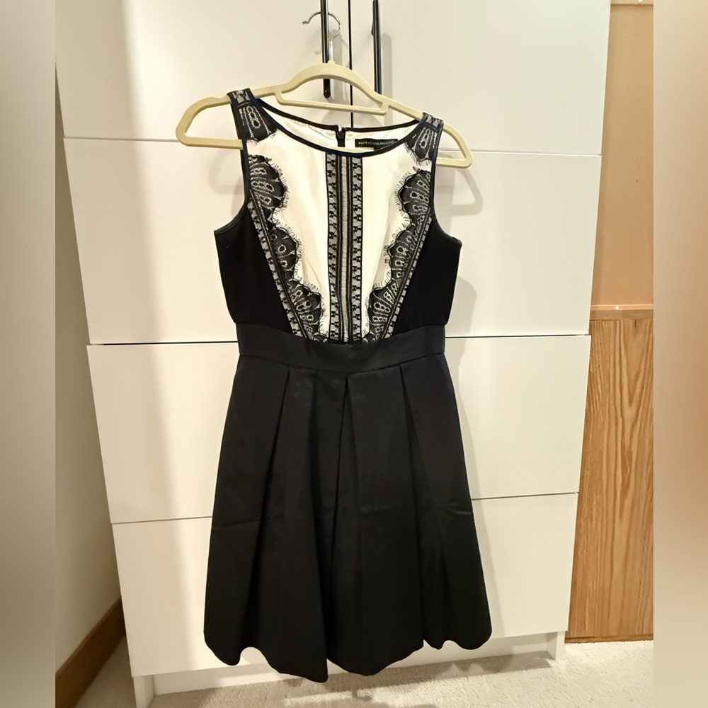 White House Black Market Black and White Lace Dress